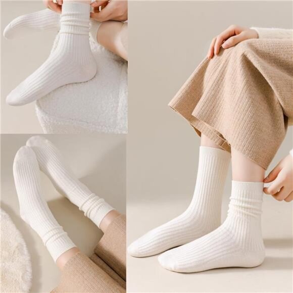 New 5 Pairs Fuzzy Soft Cozy Comfortable Socks for Women, Casual Sleep Comfy Sock - Picture 4 of 6